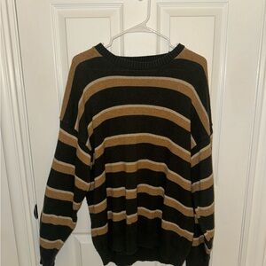 Oversized Brown and Dark Green Sweater